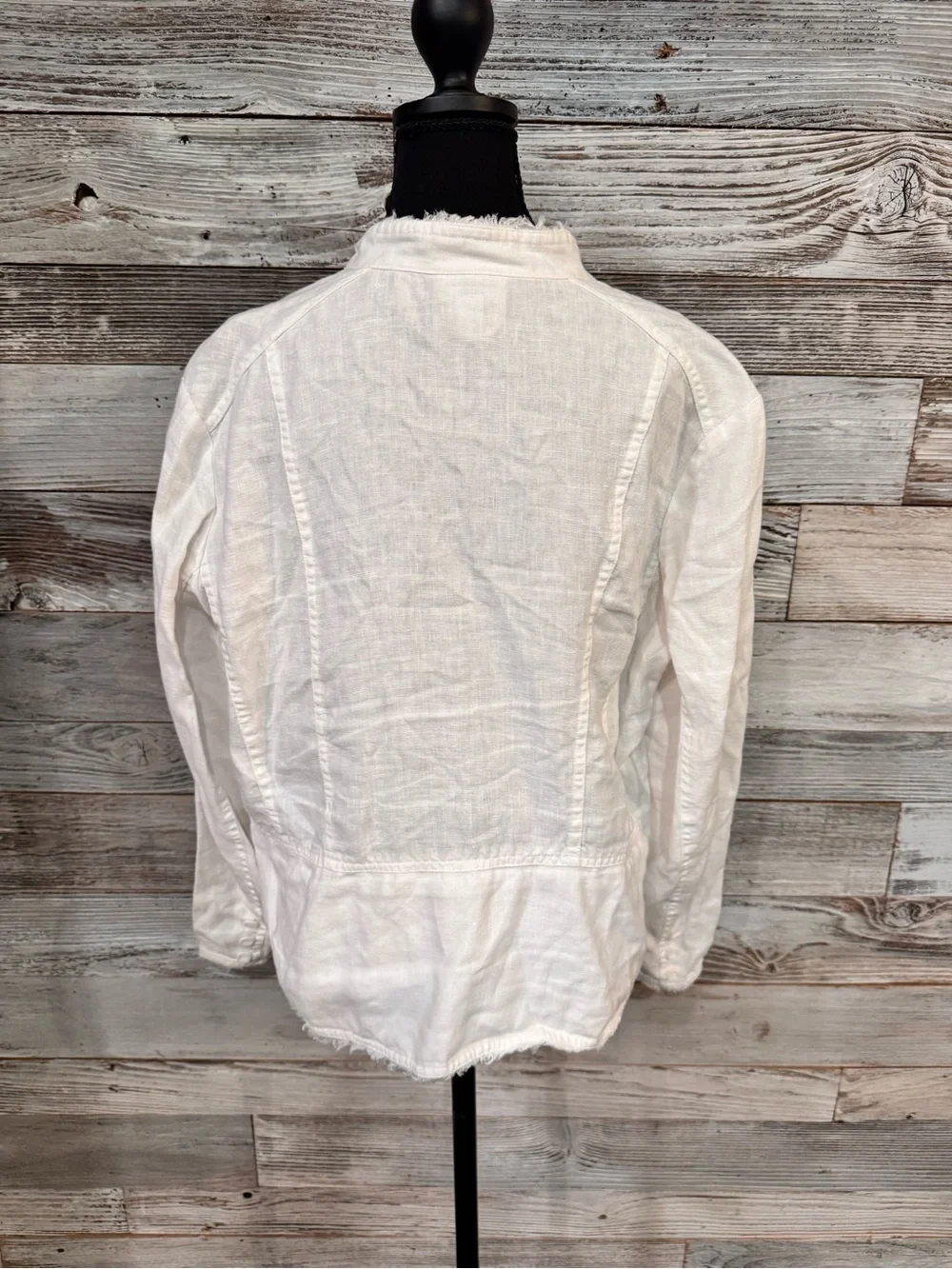 NWT Coldwater Creek Shabby Chic White Button-Down Shacket